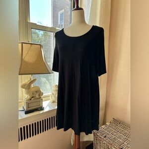 Eileen Fisher Black Super Soft Knit Tunic/Dress withh elbow length sleeves